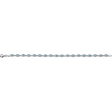 14k Yellow Gold Sky Blue Topaz 7" Bracelet