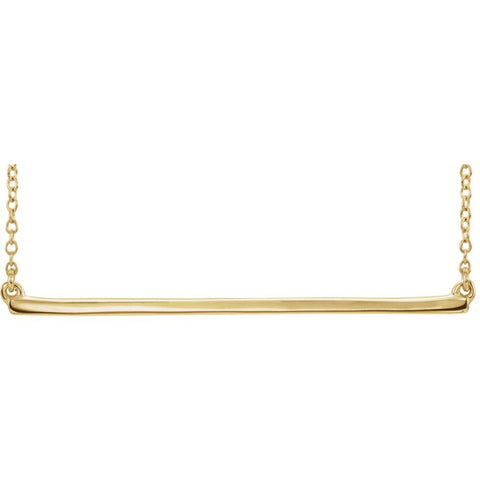 14k Yellow Gold Straight Bar 16-18" Necklace