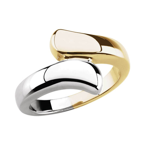 14k White Gold Bypass Ring, Size 6