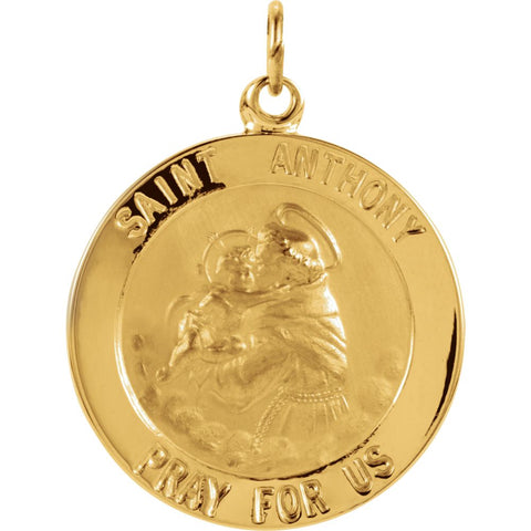 14k Yellow Gold 22mm St. Anthony Medal