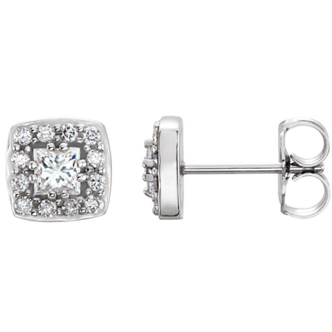 14k White Gold 1/2 CTW Diamond Earrings
