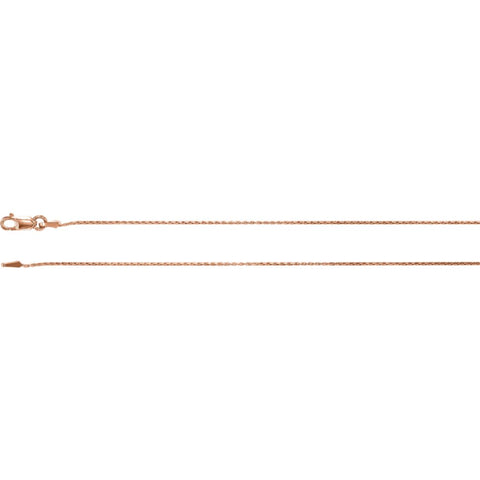 14k Yellow Gold .9mm Wheat 20" Chain