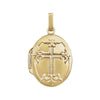 14k Yellow Gold Oval Cross Locket
