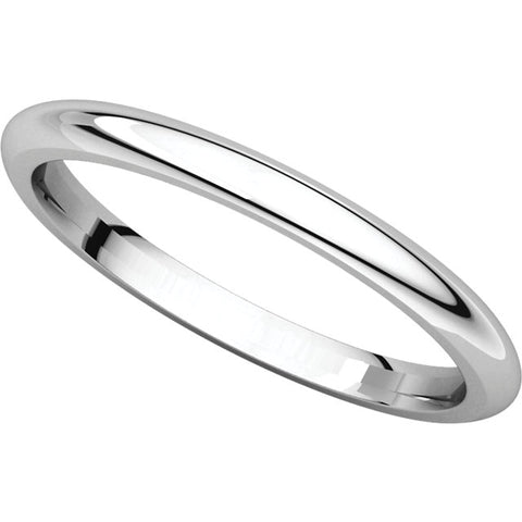 Sterling Silver 2mm Comfort Fit Band, Size 5.5