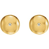 14k Yellow Gold .03 CTW Diamond Domed Earrings
