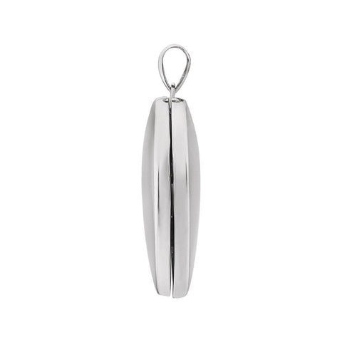 14k White Gold Heart Locket
