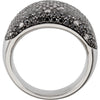 14k White Gold 3 CTW Black & White Diamond Pavé Ring, Size 7