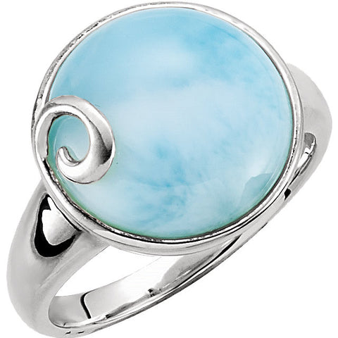 Sterling Silver Larimar Ring Size 7