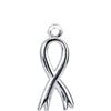 Posh Mommy Breast Cancer Awareness Ribbon Charm in Sterling Silver