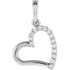 14K White Gold 0.07 CTW Diamond Heart Pendant