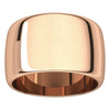 14k Rose Gold 12mm Half Round Band, Size 11