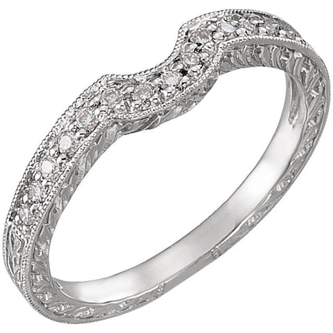 14k White Gold 1/6 CTW Diamond Band Size 6