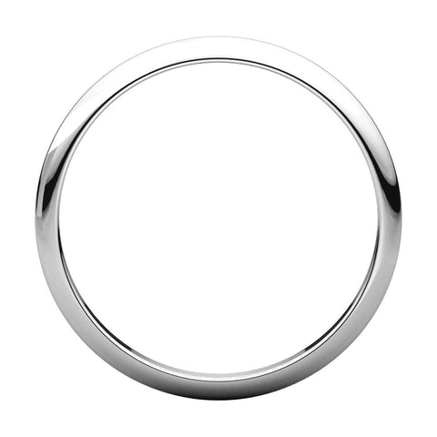 Sterling Silver 2mm Half Round Band, Size 8.5
