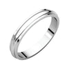 03.00 mm Half Round Edge Band in 14K White Gold ( Size 6 )