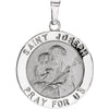 18.00 mm St. Joseph Medal in 14K White Gold