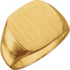 16.00 mm Men's Signet Ring With Brush Finish in 10K Yellow Gold (Size 10)