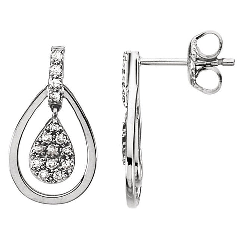 14k White Gold 1/4 CTW Diamond Earrings