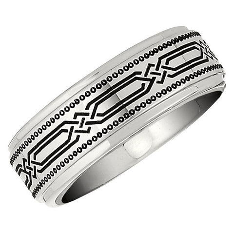 Cobalt 8mm Laser Engraved Band Size 10