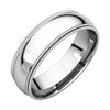 14K White Gold 6mm Comfort Fit Double Milgrain Band (Size 10.5)