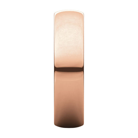 14k Rose Gold 5mm Half Round Light Band, Size 9