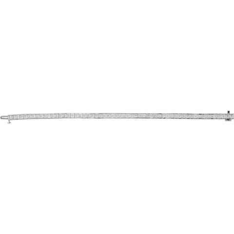 18k White Gold 9 CTW Diamond Line 7.25" Bracelet