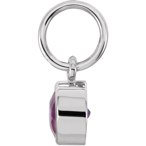 Sterling Silver Imitation Amethyst Birthstone Charm