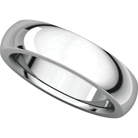 14k White Gold 5mm Heavy Comfort Fit Band, Size 5.5
