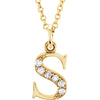 14k Yellow Gold 0.03 ctw. Diamond Lowercase Letter "S" Initial 16-inch Necklace