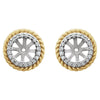 14k White Gold 14K Yellow Gold Plated 1/8 CTW Diamond Rope Earring Jackets