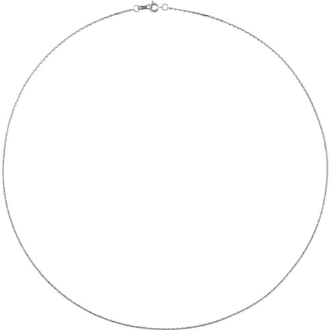 Sterling Silver 1mm Diamond Cut Cable 24" Chain