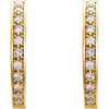 14k Yellow Gold 3/4 CTW Diamond Hoop Inside/Outside Earrings