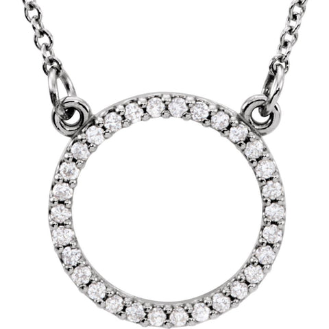 14k White Gold 1/6 CTW Diamond 16" Necklace