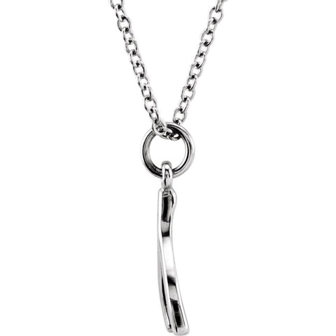 14k White Gold Tiny Posh Wishbone 16-18" Necklace