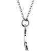 14k White Gold Tiny Posh Wishbone 16-18" Necklace