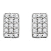 14k White Gold 1/5 CTW Diamond Rectangle Cluster Earrings