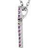 14k White Gold Amethyst Cross 16" Necklace