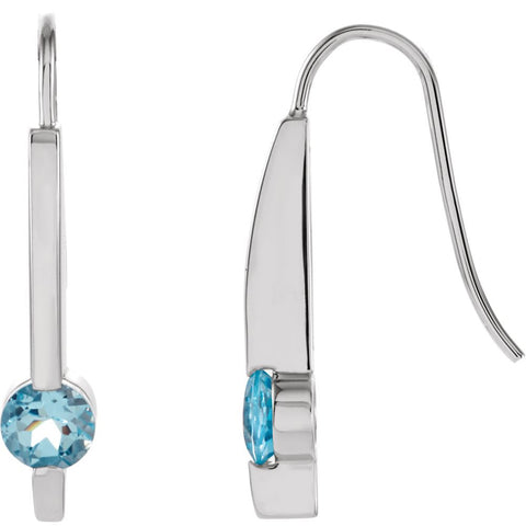 14k White Gold Aquamarine Earrings