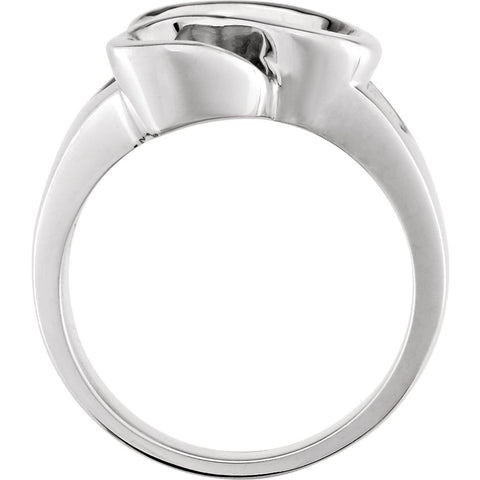 14k White Gold Freeform Ring, Size 6