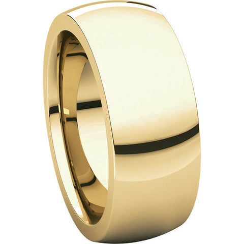 18k Yellow Gold 8mm Heavy Comfort Fit Band, Size 7
