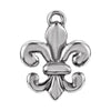 Fleur-De-Lis Design Dangle Component With Jump Ring in Sterling Silver
