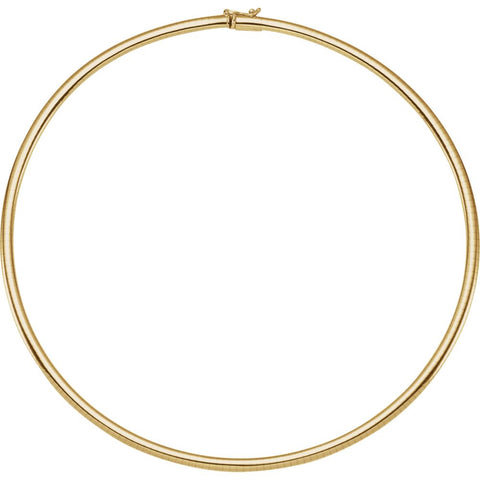 14k Yellow Gold 4mm Omega 18" Chain