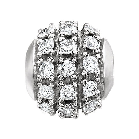 14k White Gold .50 CTW Diamond Ball Pendant