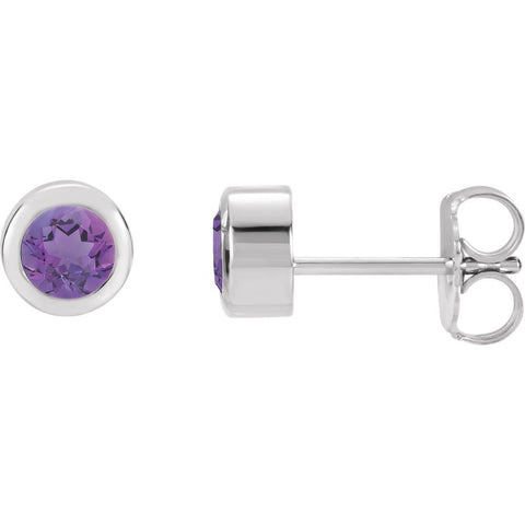 Sterling Silver Imitation Amethyst Earrings