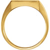 14k White Gold 14mm Men's Signet Ring with Brush Finish, Size 6