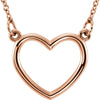 14k Rose Gold 15.75x17mm Heart 16-inch Necklace