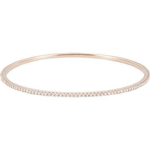 14k Rose Gold 2 CTW Diamond Stackable Bangle Bracelet