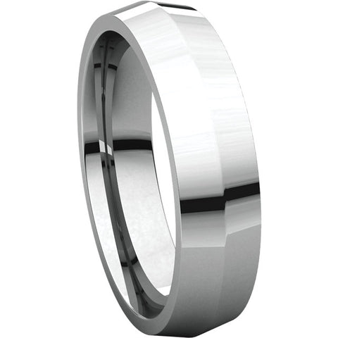14k White Gold 5mm Knife Edge Comfort Fit Band, Size 8.5