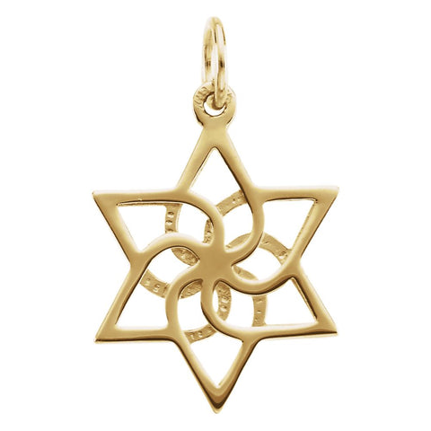 14k Yellow Gold 16.5x14.75mm Star of David Pendant