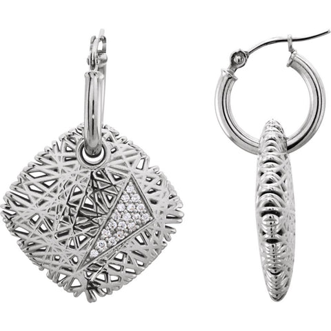 14k White Gold 1/6 CTW Diamond Earrings
