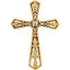 14k Yellow Gold 0.025 ctw. Diamond Cross Pendant